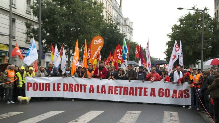 Manifestation pour la réforme de la retraite à 60 ans à Lyon en 2010 (Aurélien Callamard – CC-BY-NC-ND 2.0)